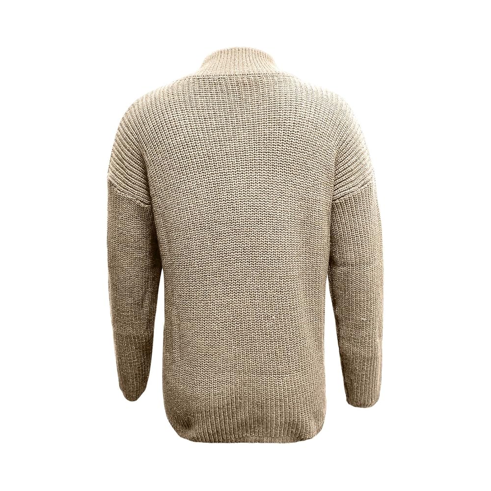 Womens Quarter Zip Sweaters Waffle Kint Long Sleeve Pullover